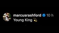 Marcus Rashford's comment on Lamine Yamal's post (Image via Instagram/@lamineyamal)